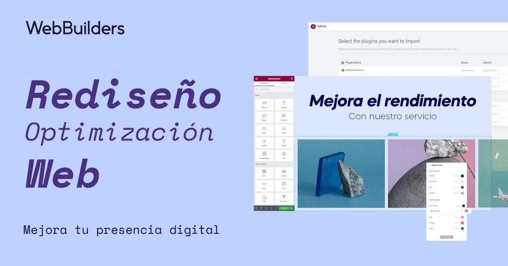 Imagen que muestra un diseño para la sección de Rediseño web de Web Builders