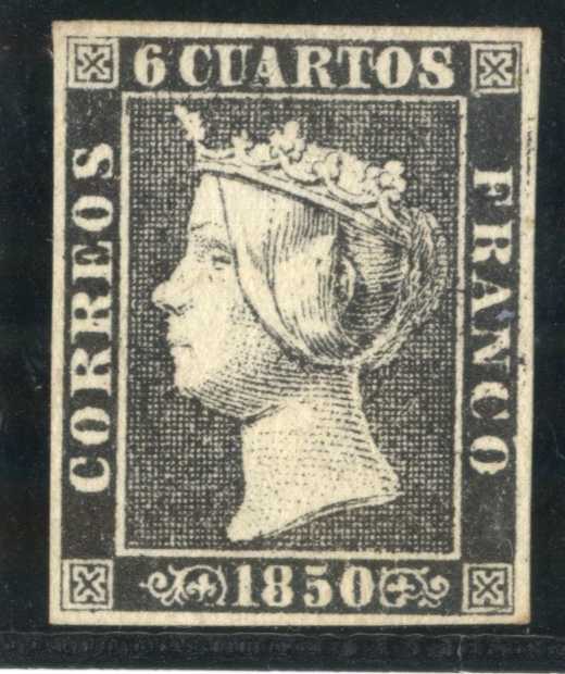 Sello Negro de 6 Cuartos de 1850